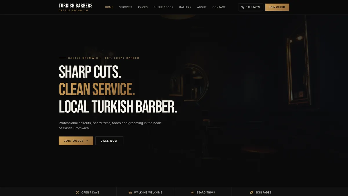 Turkish Barbers — Castle Bromwich — Local & Service Businesses — Anglo Ascot Group venture